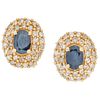 PAIR OF EARRINGS WITH SAPPHIRES AND DIAMONDS IN 14K YELLOW GOLD Post earrings. Weight: 6.0 g. Size: 0.47 x 0.55" (1.2 x 1.4 cm)