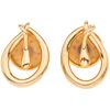 PAIR OF 18K YELLOW GOLD EARRINGS FROM THE FIRM TANE Post earrings. Weight: 17.1 g. Size: 0.66 x 0.9" (1.7 x 2.3 cm)