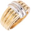 RING IN 18K YELLOW AND WHITE GOLD FROM THE FIRM TANE Weight: 14.0 g. Size: 5