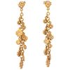 PAIR OF DIAMOND EARRINGS IN 18K YELLOW GOLD Weight: 7.2 g. Size: 0.23 x 1.9" (0.6 x 4.9 cm) 20 Diamonds with ...