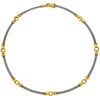 18K YELLOW GOLD AND STEEL CHOKER Weight: 29.0 g. Length: 15.8" (40.2 cm)