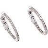 PAIR OF 14K WHITE GOLD DIAMOND EARRINGS Post and snap lock. Weight: 3.6 g. Size: 0.07 x 0.74" (0.19 x 1.9 cm)