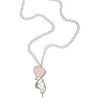 QUARTZ AND PRASIOLITE CHOKER AND EARRING IN 14K WHITE GOLD Choker with carabiner clasp. Length: 16.1" (41.1 cm)