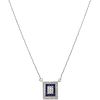 14K WHITE GOLD NECKLACE WITH SAPPHIRES AND DIAMONDS Spring clasp. Weight: 3.5 g. Length: 16.3" (41.5 cm) 14 Sapphires cor ...