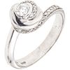 RING WITH DIAMONDS IN 18K WHITE GOLD Weight: 4.7 g. Size: 5 ¾ 24 Brilliant cut diamonds ~ 0.28 ct