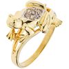 14K YELLOW GOLD DIAMOND RING Weight: 3.3 g. Size: 5 ½ 7 Brilliant cut diamonds ...
