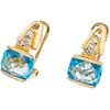 PAIR OF EARRINGS WITH TOPAZ AND DIAMONDS IN 14K YELLOW GOLD Weight: 4.7 g. Size: 0.31 x 0.55" (0.8 x 1.4 cm)