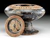 Greek Attic Pottery Plemochoe w/ Apulian Lid