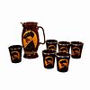 7PC Royal Doulton Kingsware Parson Brown 'Parson Joyes' Beer Set with Pitcher and 6 Cups