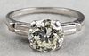 GIA 1.42 Ct Round Brilliant-Cut Diamond Plat Ring