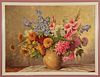 Hans Liebl Still Life with Flowers Oil on Board