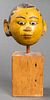 Polychrome Painted Earthenware Head of Woman