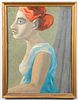 Signed Moore "Portrait of a Woman" Oil on Board