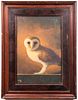 Illegibly Signed "Owl on Ledge" Oil on Board
