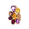 18k Gold, Diamonds & multicolor Gemstones Ring