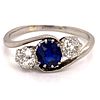 1920' Platinum Diamonds Sapphire Ring