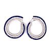 18K Sapphire Diamond Earrings
