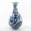 CHINESE BLUE & WHITE FIGURAL PEAR SHAPED VASE
