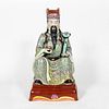 CHINESE FAMILLE ROSE SEATED PORCELAIN FIGURE