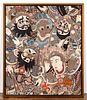LARGE JAPANESE HAND WOVEN FIGURAL EMBROIDERY