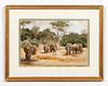 ALAN CAMPBELL, AFRICAN WATERCOLOR, GILTWOOD FRAME