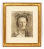 THOMAS EAKINS PORTRAIT OF A LADY, CHARCOAL, FRAMED