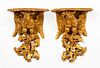 PAIR, GILTWOOD EAGLE BRACKETS, FEDERAL STYLE