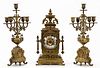 TIFFANY & CO. CLOCK AND ASSOCIATED CANDELABRA, 3PC