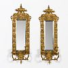 PAIR, NEOCLASSICAL MIRRORED TWO LIGHT SCONCES
