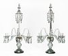 PAIR, CONTINENTAL CRYSTAL CANDELABRUM, TWO ARM