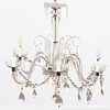 20TH C. CONTINENTAL CRYSTAL SIX-LIGHT CHANDELIER