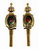 PAIR, CONTINENTAL BRASS CARRIAGE LAMPS