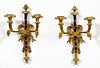PAIR, GILT BRONZE NEOCLASSICAL STYLE SCONCES
