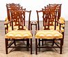 10 PCS, ENGLISH CHIPPENDALE STYLE DINING CHAIRS