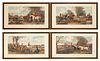 LARGE FOX HUNTING SCENES, AFTER JF HERRING, FRAMED