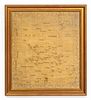 1813, ENGLISH NEEDLEWORK MAP OF WALES & ENGLAND
