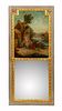 FRENCH TRUMEAU MIRROR WITH ROMANTIC PAINTING