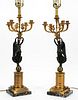 PAIR, 20TH C. EMPIRE STYLE FIGURAL TABLE LAMPS