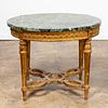 LOUIS XVI STYLE MARBLE TOP GILTWOOD CENTER TABLE