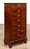 FRENCH FLAME MAHOGANY 7 DRAWER BACHELOR'S CHEST