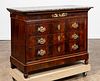 FRENCH BLACK MARBLE & FLAME MAHOGANY COMMODE