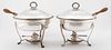 PAIR, BARKER BROS SILVERPLATE CHAFING DISHES
