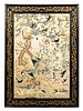 CHINESE EMBROIDERY OF BIRDS & BLOOMING TREE SCENE