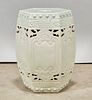 Chinese White Glazed Porcelain Hexagonal Garden Seat