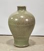 Tall Chinese Celadon Glazed Porcelain Vase