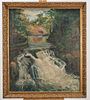 Oil on Canvas Painting of a Waterfall