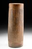 Slender Maya Pottery Cylinder Vase w/ Striations