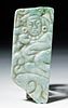 Impressive Maya Jade Plaque, Elaborate Carving