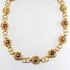 GIA Tiffany and Co. vintage 14kt gold and Garnet necklace