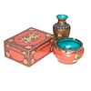 Asian 3 pieces cloisonne and champleve